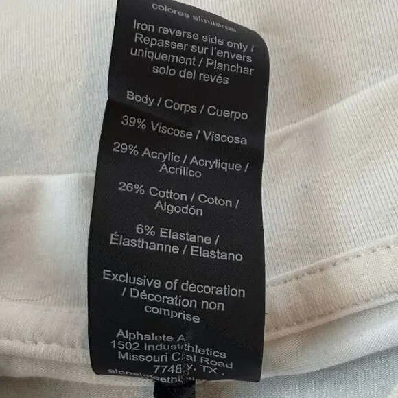 Alphalete Mens Stretch Round Neck Athletic Short Sleeve T-Shirt White Size XS - Picture 5 of 7